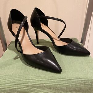 Aldo Black Asymmetrical Strap Heels